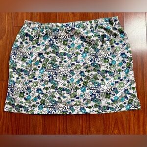 Lizgolf Patterned Skort - Blue & Green floral